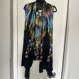 Adore Black and Multicolor Sleeveless Tank Top